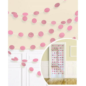 Amscan_OO Decorations - Banners, Flags & Streamers New Pink Apple Red Glitter Round String Decorations 2m 6pk