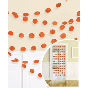 Amscan_OO Decorations - Banners, Flags & Streamers Orange Multi Coloured Glitter Round String Decorations 2m 6pk