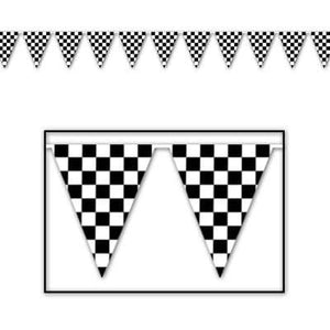 Amscan_OO Decorations - Banners, Flags & Streamers Pennant Flag Banner Black & White Checkered Each