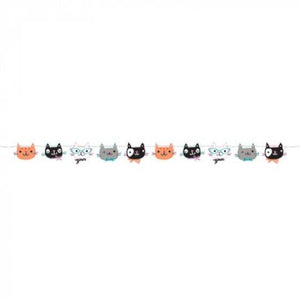Amscan_OO Decorations - Banners, Flags & Streamers Purrfect Party Cats Shaped String Banner 14cm x 1.7m Each