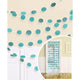 Amscan_OO Decorations - Banners, Flags & Streamers Robin Egg Blue Frosty White Glitter Round String Decorations 2m 6pk