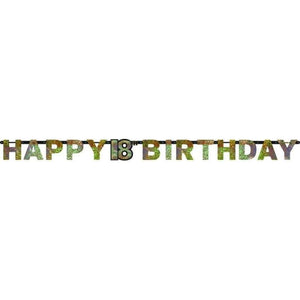 Amscan_OO Decorations - Banners, Flags & Streamers Sparkling Celebration 18th Prismatic Letter Banner 2.13m x 17cm Each