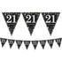 Sparkling Celebration 21st Prismatic Plastic Pennant Banner 4m x 20cm Each