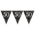 Sparkling Celebration 50th Prismatic Plastic Pennant Banner 4m x 20cm Each
