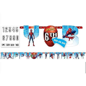 Amscan_OO Decorations - Banners, Flags & Streamers Spider-Man Webbed Wonder Add-An-Age Banner 3.2m x 25cm Each