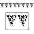 Western Pennant Flag Banner Cow Print Each