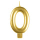 Decorations - Cake Decorations - Candles Gold / 0 Numeral Moulded Candle 8cm Each