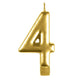Decorations - Cake Decorations - Candles Gold / 4 Numeral Moulded Candle 8cm Each