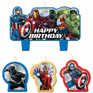 Amscan_OO Decorations - Cake Decorations - Candles Marvel Avengers Power Unite Birthday Candle Set 4pk
