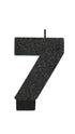 Numeral Glitter Black #7 Candle 8cm Each