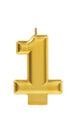 Numeral Metallic Gold #1 Candle 8cm Each