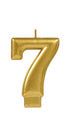 Numeral Metallic Gold #7 Candle 8cm Each