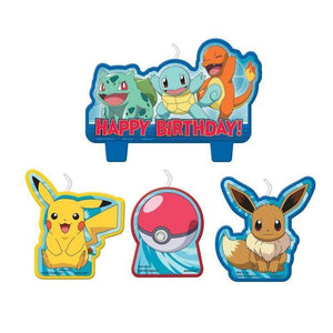 Amscan_OO Decorations - Cake Decorations - Candles Pokemon Classic Happy Birthday Candle Set 4pk