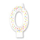 Decorations - Cake Decorations - Candles Rainbow / 0 Numeral Moulded Candle 8cm Each
