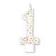 Decorations - Cake Decorations - Candles Rainbow / 1 Numeral Moulded Candle 8cm Each