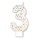 Decorations - Cake Decorations - Candles Rainbow / 3 Numeral Moulded Candle 8cm Each