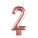 Decorations - Cake Decorations - Candles Rose Gold / 2 Numeral Moulded Candle 8cm Each