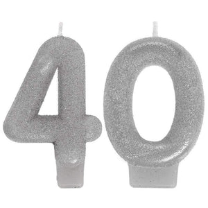 Amscan_OO Decorations - Cake Decorations - Candles Sparkling Celebration 40th Numeral Candles 2pk