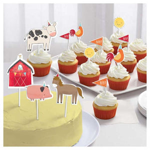 Amscan_OO Decorations - Cake Decorations - Toppers & Banners Barnyard Birthday Cake Topper Kit 12pk