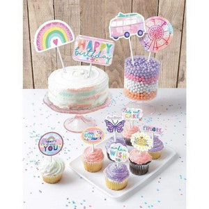 Amscan_OO Decorations - Cake Decorations - Toppers & Banners Girl-Chella Birthday Cake Topper Kit 12pk