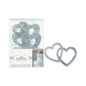 Amscan_OO Decorations - Cake Decorations - Toppers & Banners Plastic Heart with Gems Cake Decorations 12pk