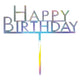 Decorations - Cake Decorations - Toppers & Banners Rainbow Happy Birthday Cake Topper Pick Each