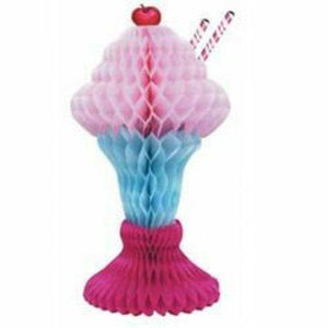Amscan_OO Decorations - Centerpiece & Confetti 50's Ice Cream Sundae Honeycomb Centrepiece 35cm Each