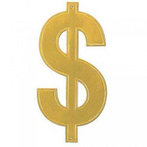 Amscan_OO Decorations - Cutouts Dollar $ Sign Gold Foil Cutout Each