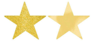 Amscan_OO Decorations - Cutouts Gold Bright Royal Blue Glittered Foil Solid Star Cutouts 12cm 5pk