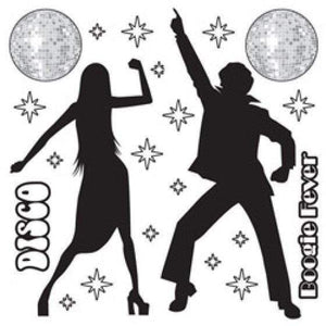 Amscan_OO Decorations - Cutouts Good Vibes 70's Disco Silhouettes Wall Decorations Props 22pk