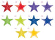 Amscan_OO Decorations - Cutouts Rainbow White Glittered Foil Solid Star Cutouts 12cm 5pk