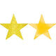 Amscan_OO Decorations - Cutouts Yellow Rainbow Glittered Foil Solid Star Cutouts 12cm 5pk