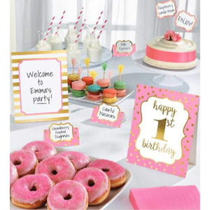 Amscan_OO Decorations - Decorating Kit 1st Birthday Girl Buffet Decoration Kit Each