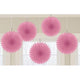 Amscan_OO Decorations - Decorative Fans, Pom Poms & Lanterns Bright Pink Gold Mini Fan Decorations 6in 5pk