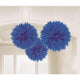 Amscan_OO Decorations - Decorative Fans, Pom Poms & Lanterns Bright Royal Blue Bright Royal Blue Fluffy Tissue Decorations 40cm 3Pk