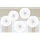 Amscan_OO Decorations - Decorative Fans, Pom Poms & Lanterns Frosty White New Purple Mini Fan Decorations 6in 5pk