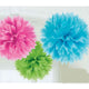 Amscan_OO Decorations - Decorative Fans, Pom Poms & Lanterns Multi Colored New Pink Fluffy Tissue Decorations 40cm 3Pk