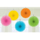 Amscan_OO Decorations - Decorative Fans, Pom Poms & Lanterns Multi Colour Bright Pink Mini Fan Decorations 6in 5pk