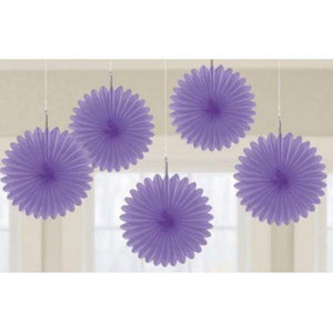 Amscan_OO Decorations - Decorative Fans, Pom Poms & Lanterns New Purple Bright Pink Mini Fan Decorations 6in 5pk