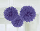 Amscan_OO Decorations - Decorative Fans, Pom Poms & Lanterns New Purple Gold Fluffy Tissue Decorations 40cm 3Pk