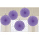 Amscan_OO Decorations - Decorative Fans, Pom Poms & Lanterns New Purple Silver Mini Fan Decorations 6in 5pk