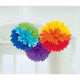 Amscan_OO Decorations - Decorative Fans, Pom Poms & Lanterns Rainbow New Pink Fluffy Tissue Decorations 40cm 3Pk