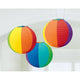 Amscan_OO Decorations - Decorative Fans, Pom Poms & Lanterns Rainbow Yellow Sunshine Round Paper Lanterns 3pk 24cm