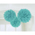 Robin Egg Blue Fluffy Tissue Decorations 40cm 3Pk