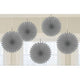 Amscan_OO Decorations - Decorative Fans, Pom Poms & Lanterns Silver Gold Mini Fan Decorations 6in 5pk