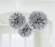 Amscan_OO Decorations - Decorative Fans, Pom Poms & Lanterns Silver New Pink Fluffy Tissue Decorations 40cm 3Pk