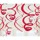 Amscan_OO Decorations - Hanging Swirls Apple Red Gold Plastic Swirl Decorations 56cm 12pk