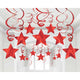 Amscan_OO Decorations - Hanging Swirls Apple Red Jet Black Shooting Stars Plastic Mega Value Pack Swirl Decorations 30pk