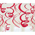 Apple Red Plastic Swirl Decorations 56cm 12pk