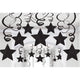 Amscan_OO Decorations - Hanging Swirls Jet Black Jet Black Shooting Stars Plastic Mega Value Pack Swirl Decorations 30pk